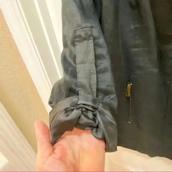 Puli linen lined black jacket tabbed sleeves - Picture 2 of 4